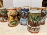 Group of Budweiser Steins