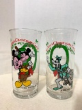 2 Mickeys Christmas Carol Glasses