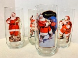 4 Christmas Coca Cola Glasses
