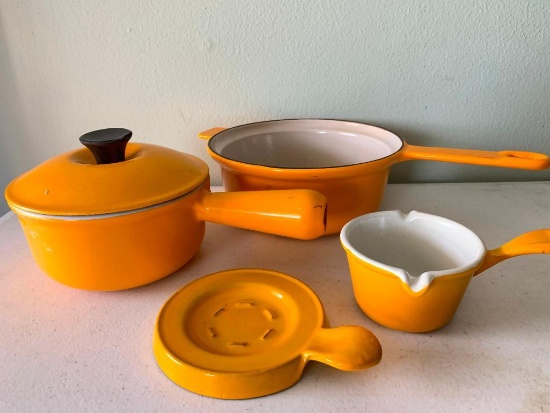 Miniature Set of Le Creuset Pots and Pans as Pictured