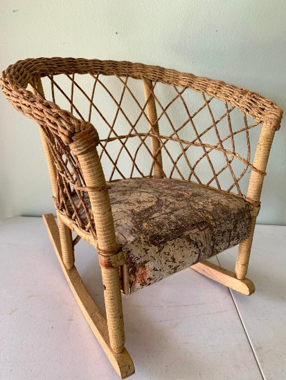 Antique Rattan, Doll/Child's Rocking Chair