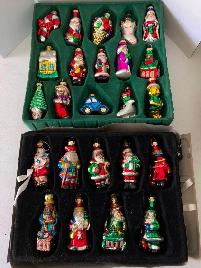 Group of Glass Christmas Ornaments as Pictured