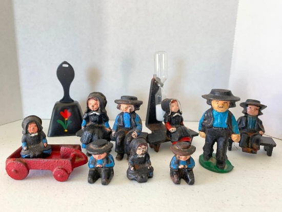 Miniature, Cast Iron Amish Family Collection