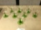 8 Small Green and Clear Glasses, 4