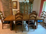 Oak Finish Table and 6 Chairs