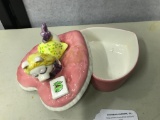 Vintage Tastesetter Sigma MISS PIGGY Trinket Box Japan Pink Heart Kermit Muppets