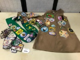 Lot with Girl Scout Vest, 2 Sashes and Youth Soccer Patches as Pictured