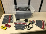 SCX Digital System Slot Car Track, Two Controllers, Two Cars and All Shown