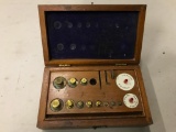 ANTIQUE APOTHECARY SCALE WEIGHT SET NORWICH NICE!