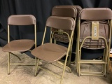 Set of 8 Plastic and Metal Folding Chairs as Pictured