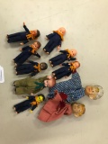 Snap, Crackle Puppets and a Group Miniature Celluloid Dolls
