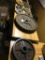 Group of Cast Iron Olympic, Weight Lifting Plates as Pictured