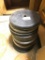 Group of Cast Iron Lifting Plates, Non Olympic Bar Style