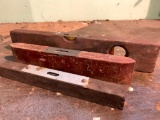 Three Vintage Wood Levels