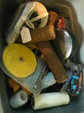 Tote with Tool Related Items and Gun Cleaning Kit