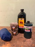 Tiki Torch Fluid, 1lb Propane Can, Candles and Poncho