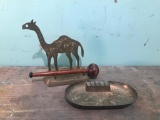 Brass Lama and Ash Tray as Shown, Lama is 6