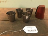 Stainless Steel Shot Glasses in Leather Pouch