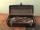 Tool Box with Wrenches, Pipe Wrenches and More