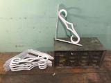 Shelving Brackets and Bin with Minimal Items