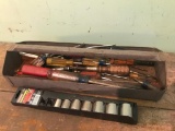 Group of Screw Drivers and Partial Socket Set