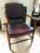 Antique, Wood and Leather Arm Chair