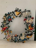 Metal, Folk Art Wreath of the Twelve Days of Christmas, 18