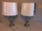 Pair of Twisted Metal lamps with New Shades, 26