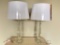 Pair of Contemporary, Glass Lamps with New Shades, They Look New, 28