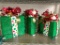 Three Lighted Christmas Gift Boxes, The Tallest One is 10
