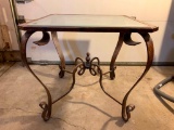 Glass top and Wrought Iron Lamp Table
