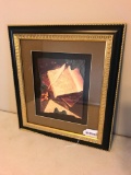 Interesting Framed Art Items on Feather, Quill Pen and Parchment