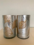 Pair of Glass Candle Lamps, Battery Candles, 8