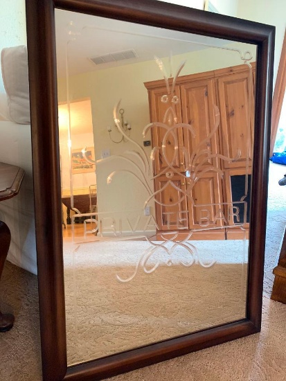 Pottery Barn, "Private Bar" Etched Mirror