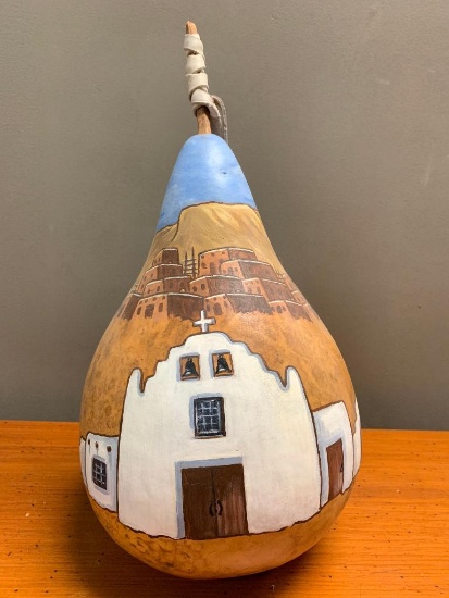 Painted, Southwest Style Gourd by Andrea Parrott