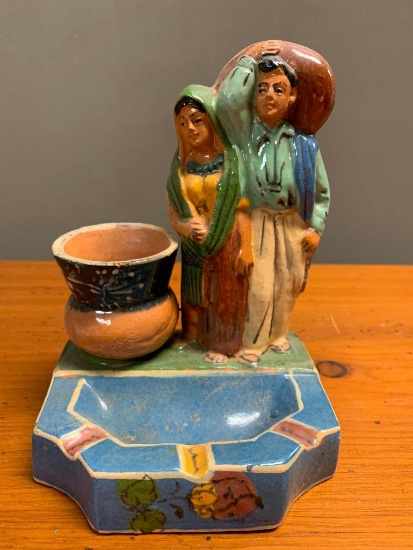 Southwest Style Pottery Ash Tray From Mexico