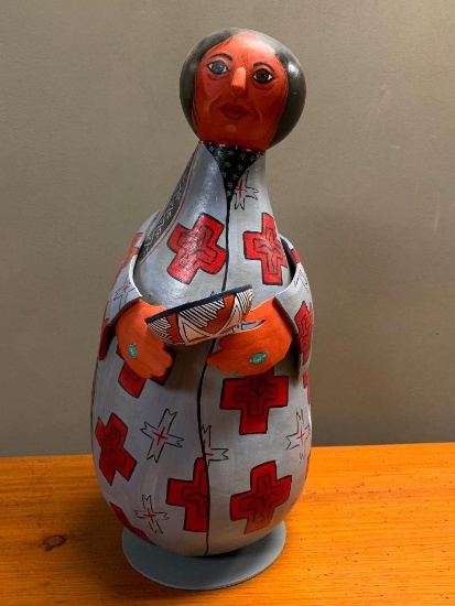 Painted, Southwest Style Gourd of Lady