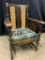 Antique Soild Wood Arm Chair With Cane Back Ascents