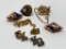 Group of Vintage College Pins Including Sigma Alpha Epsilon Fraternity, Chi Omega Sorority and Other