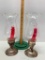 Pair of Sterling Weighted Candle Sticks with Edged 8inches tall, Candles Melted Inside