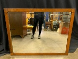 Antique Oak Frame, Beveled Wall Mirror