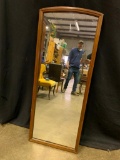 Vintage Wood Framed Wall Mirror