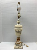One Marble Lamp, Vintage 25 inches Height, Small Edge Wear