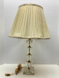 Vintage Glass Lamp, 25 inches Tall, Shade is Rough