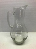 Glass Applied Handle Picture, 12 inches Tall, Does Have Inner Crack Near Handle