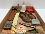 Decorative Lot with Lighter Case, Small Slide Rule, Knife and More
