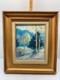 Framed Oil on Canvas Winter Scene by Ernestine Henry 16