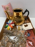 Group New Necklaces, Glass Prisims, Tea pot without Lid