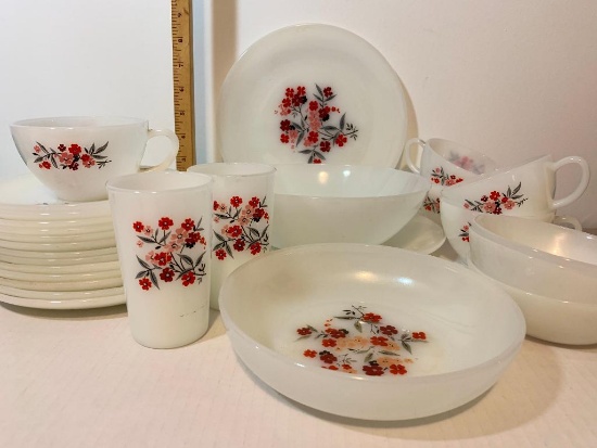 27 Piece Lot of Fire-King Primrose Dish Set-As Pictured
