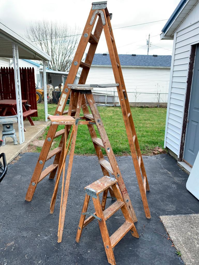 3 Piece Ladder Set, Tallest is 8ft Ladder, All Proxibid